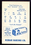 1949 Remar Bread Oakland Oaks Earl Jones
