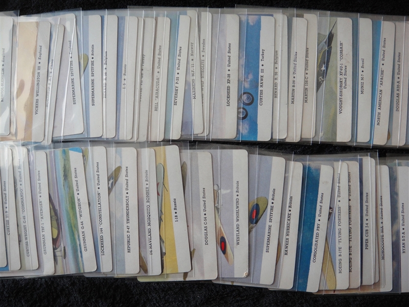 1940s Card-O & Whitman Publishing Aeroplanes R112-12 100+ Cards!