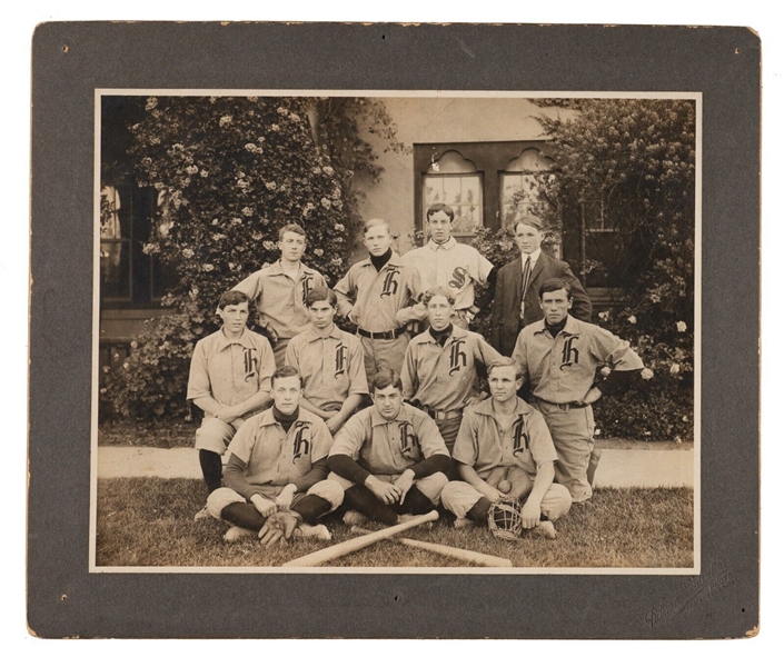 Harvard Military School Baseball Team Cabinet Photo 1900s-1910s