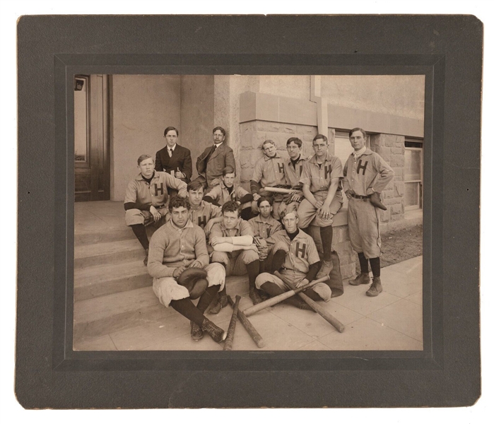 Harvard Military School Baseball Team 1906 Players IDd on Back!