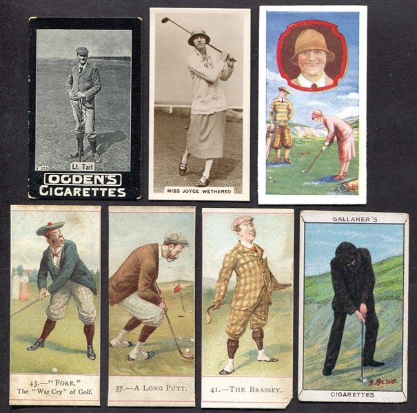 7 Different Pre-War Golf Cards