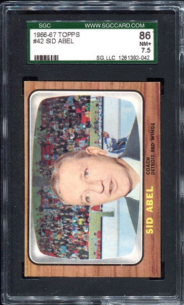 1966-67 Topps Hockey #42 Sid Abel Detroit Red Wings SGC 86
