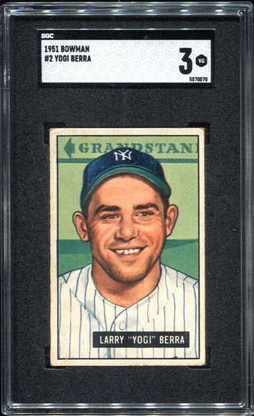1951 Bowman #2 Yogi Berra SGC 3