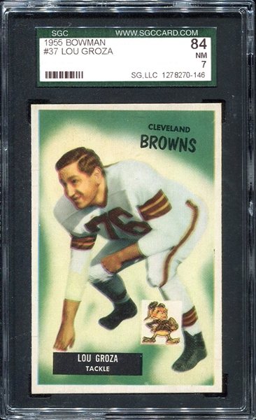 1954 Bowman #37 Lou Groza SGC 84