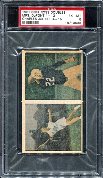 1951 Berk Ross Panel Charlie Justice Margaret Dupont PSA 6