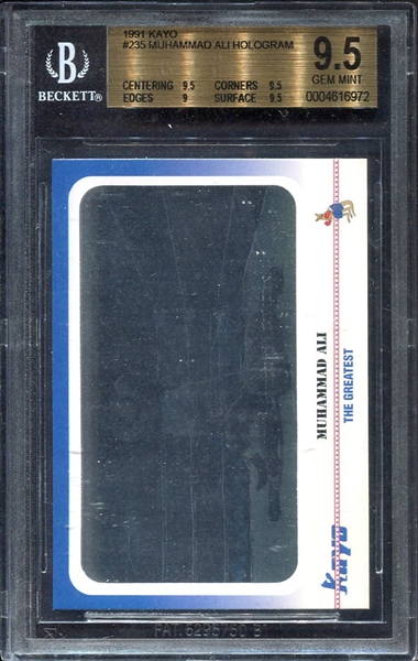1991 Kayo #235 Muhammad Ali Hologram Beckett 9.5