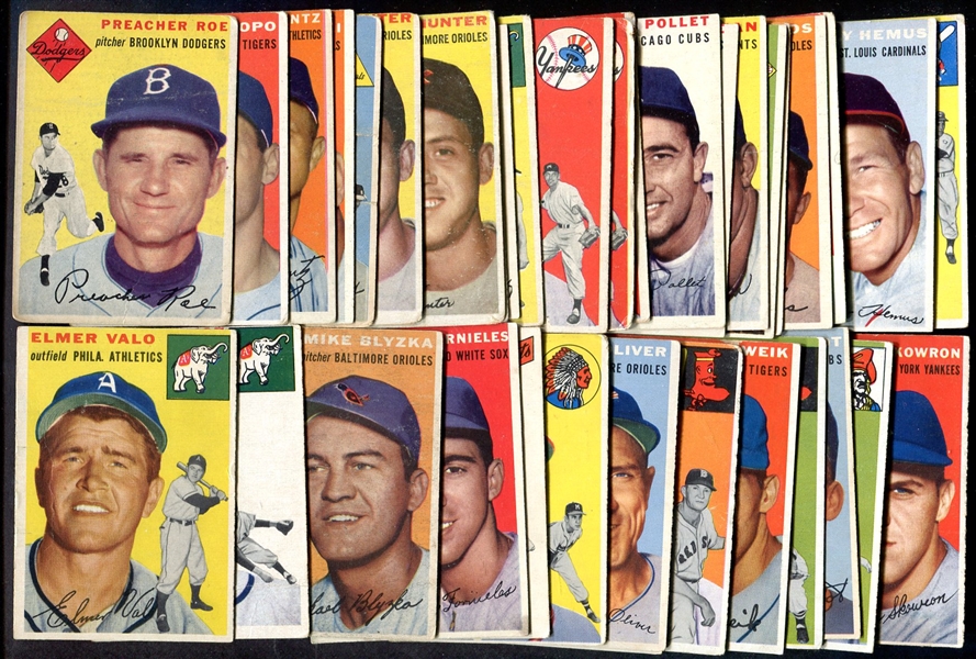 1954 Topps Lot of 37 Mostly Different
