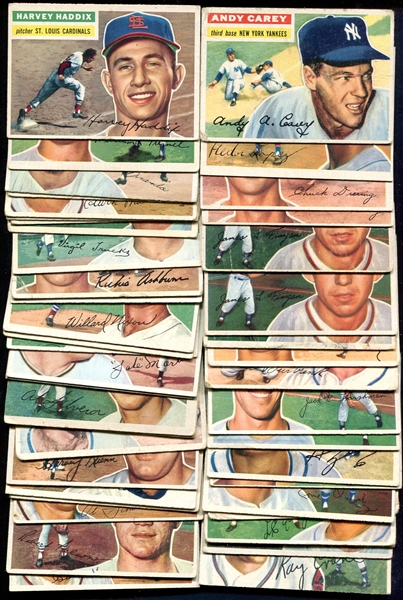 1956 Topps Lot of 87 Mostly Different