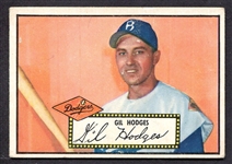 1952 Topps #37 Gil Hodges Brooklyn Dodgers Black Back