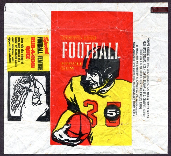 1958 Topps Football 5 Cent Wrapper