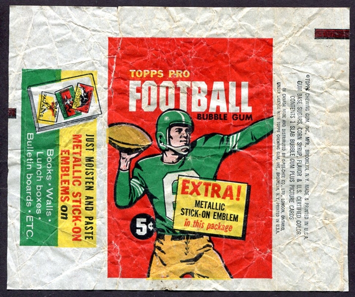 1960 Topps Football 5 Cent Wrapper 