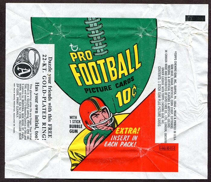 1970 Topps Football Wrapper