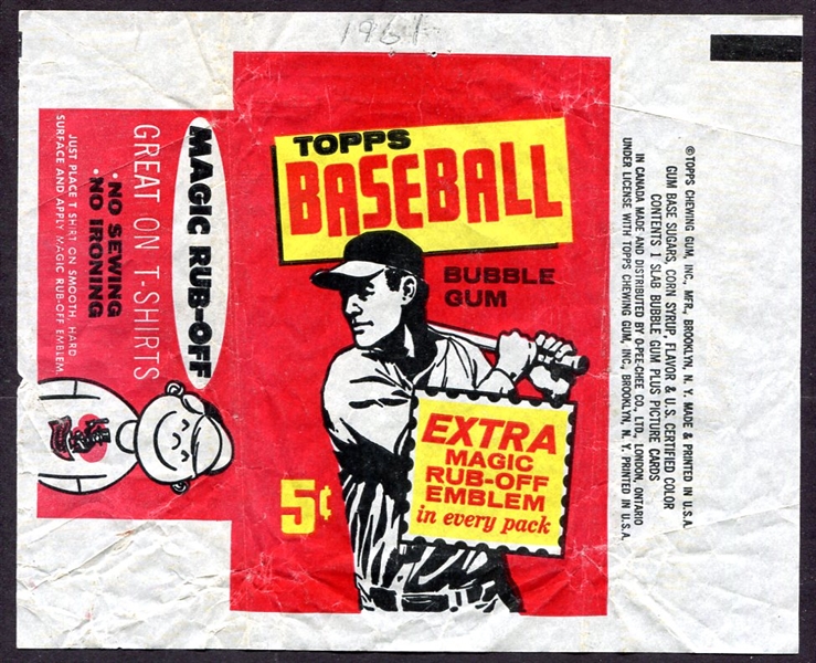 1961 Topps Baseball 5 Cent Wrapper