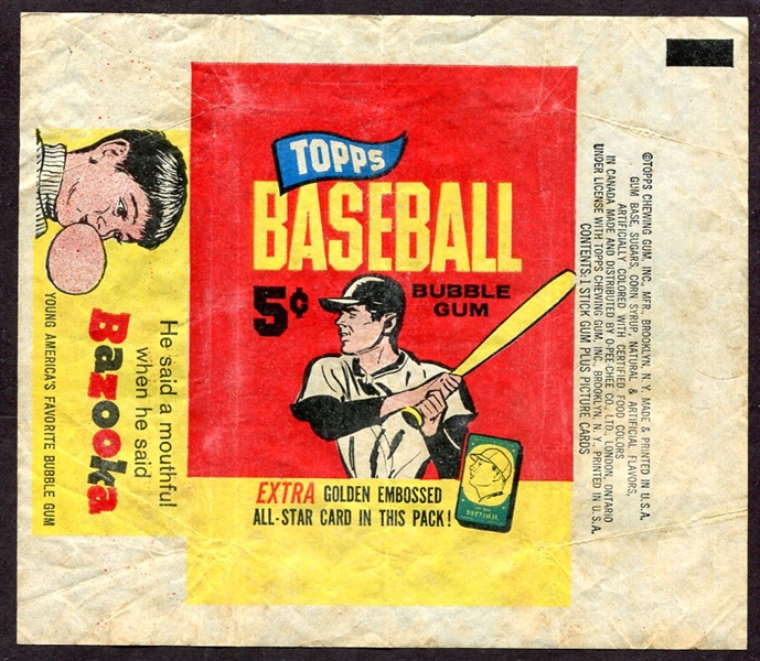 1965 Topps Baseball 5 Cent Wrapper