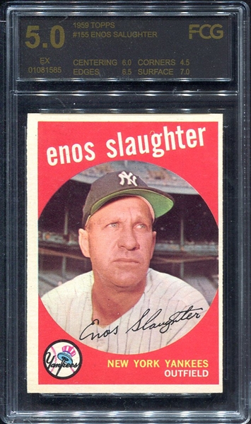 1959 Topps #155 Enos Slaughter FCG 5
