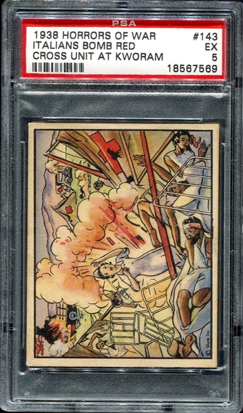 1938 Horrors of War #143 Italians Bomb Red Cross PSA 5