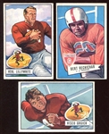 1951 & 1952 Bowman Football Trio