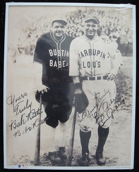 1993 Babe Ruth & Lou Gehrig Repro Photo