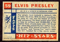 1959 Topps Hit Stars #59 Elvis Presley