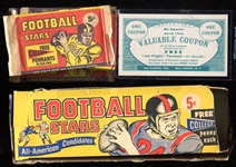 1961 Nu Card Football Box Wrappers & Merchant Coupon