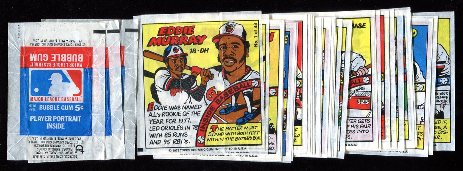 1979 Topps Baseball Comics Set of 33 w/3 Wrappers