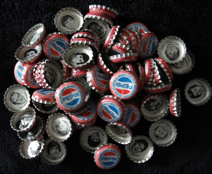 1980-81 Pepsi Hockey Caps Lot of 84