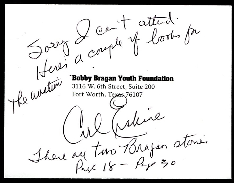 Carl Erskine Autographed Envelope