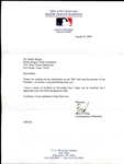 Bud Selig Signed MLB Letterhead