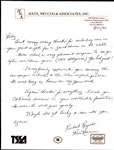Ron Necciai Signed Letter