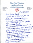 Clyde King Signed Yankees Letterhead