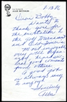 Allie Reynolds Signed Note