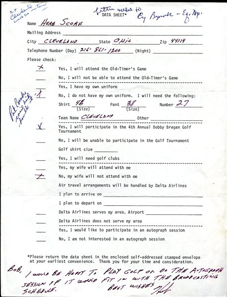 Herb Score Autograph