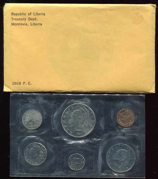 1968 Republic of Liberia Proof Set In Original Packaging