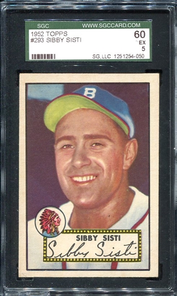 1952 Topps #293 Sibby Sisti SGC 60