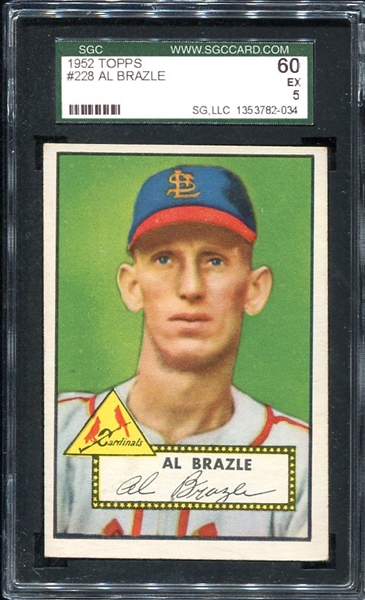 1952 Topps #228 Al Brazle SGC 60