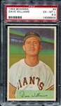 1954 Bowman #9 Dave Williams PSA 6.5