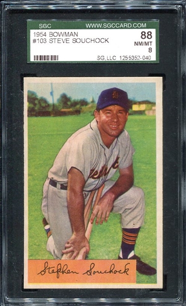 1954 Bowman #103 Steve Souchock SGC 88