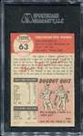 1953 Topps #63 Gus Niarhos SGC 84