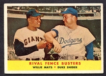 1958 Topps #436 Rival Fence Busters Willie Mays