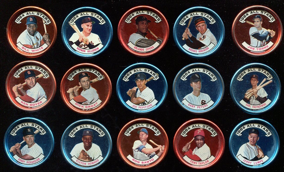 1964 Topps Coins 15 Different All-Stars