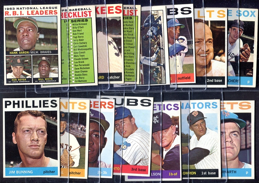 1964 Topps 15 Different HOFers & Listed Cards