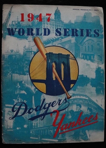 1947 World Series Program Dodgers vs. Yankees w/Jackie Robinson