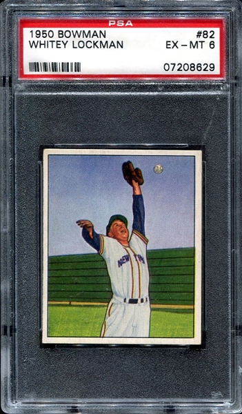 1950 Bowman #82 Whitey Lockman PSA 6