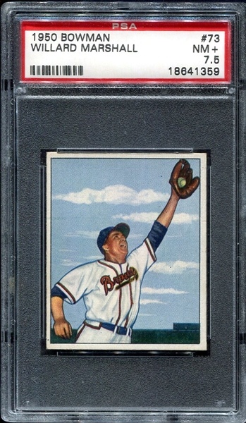 1950 Bowman #73 Willard Marshall PSA 7.5