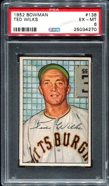 1952 Bowman #138 Ted Wilks PSA 6