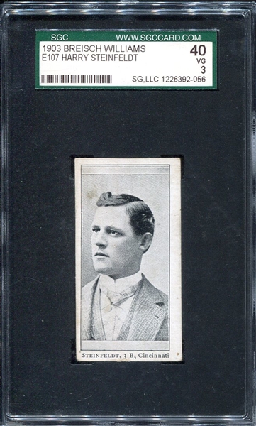 E107 Steinfeldt Cincinnati Reds SGC 40 Highest Graded