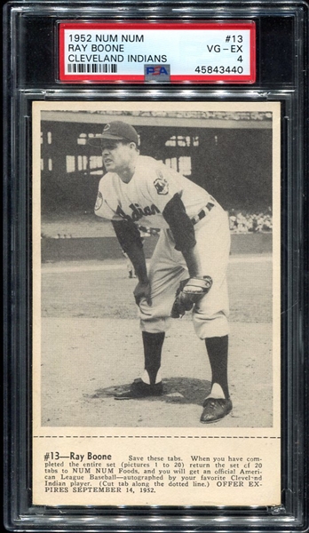 1952 Num Num Ray Boone with Tab PSA 4