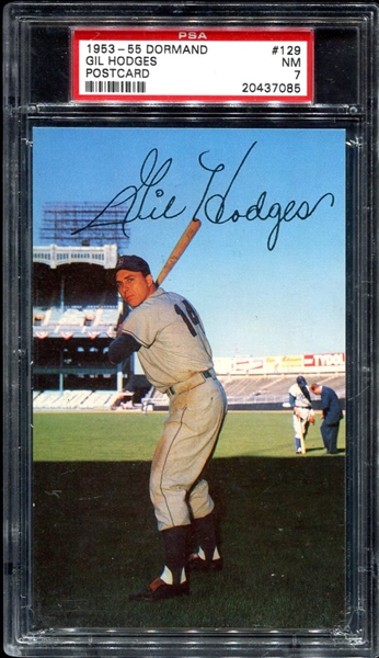 1953-55 Dorman Postcard Gil Hodges PSA 7