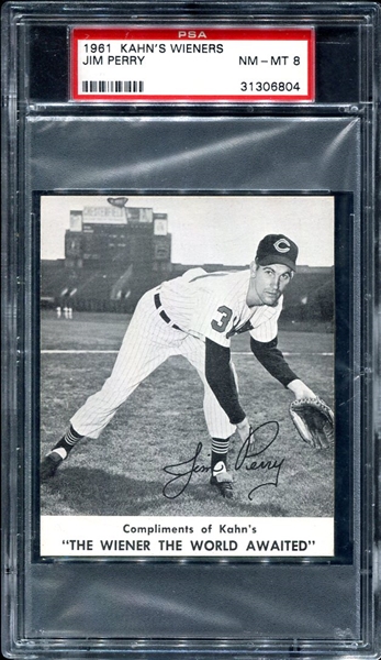 1961 Kahns Jim Perry PSA 8