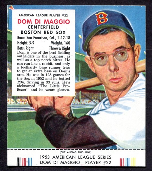 1953 Red Man #22 Dom Di Maggio with Tab Exmt